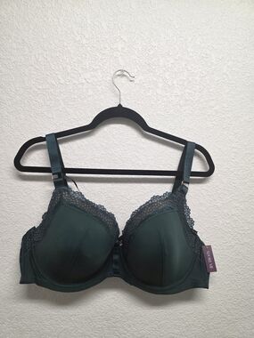 Adore ME Green Lace Trim Underwire Bra Size 40DD